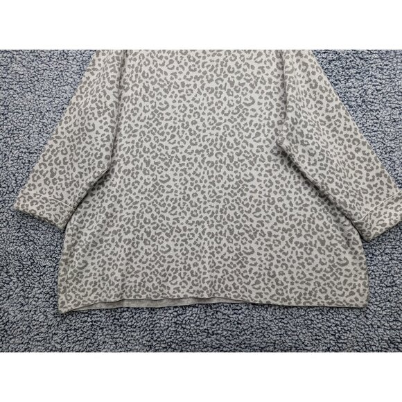 Cynthia Rowley Animal Print Sweater Size 2X Knit 3/4 Sleeve Soft Cozy Plus Gray - Picture 6 of 12